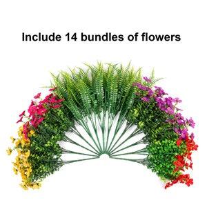 Silk Daisy Flowers on Eucalyptus Stems with Artificial Fern Accents - 14&quot; - HyeFlora