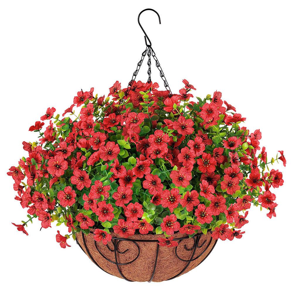 Silk Daisy Mums With Hanging Basket - 16&quot; - HyeFlora