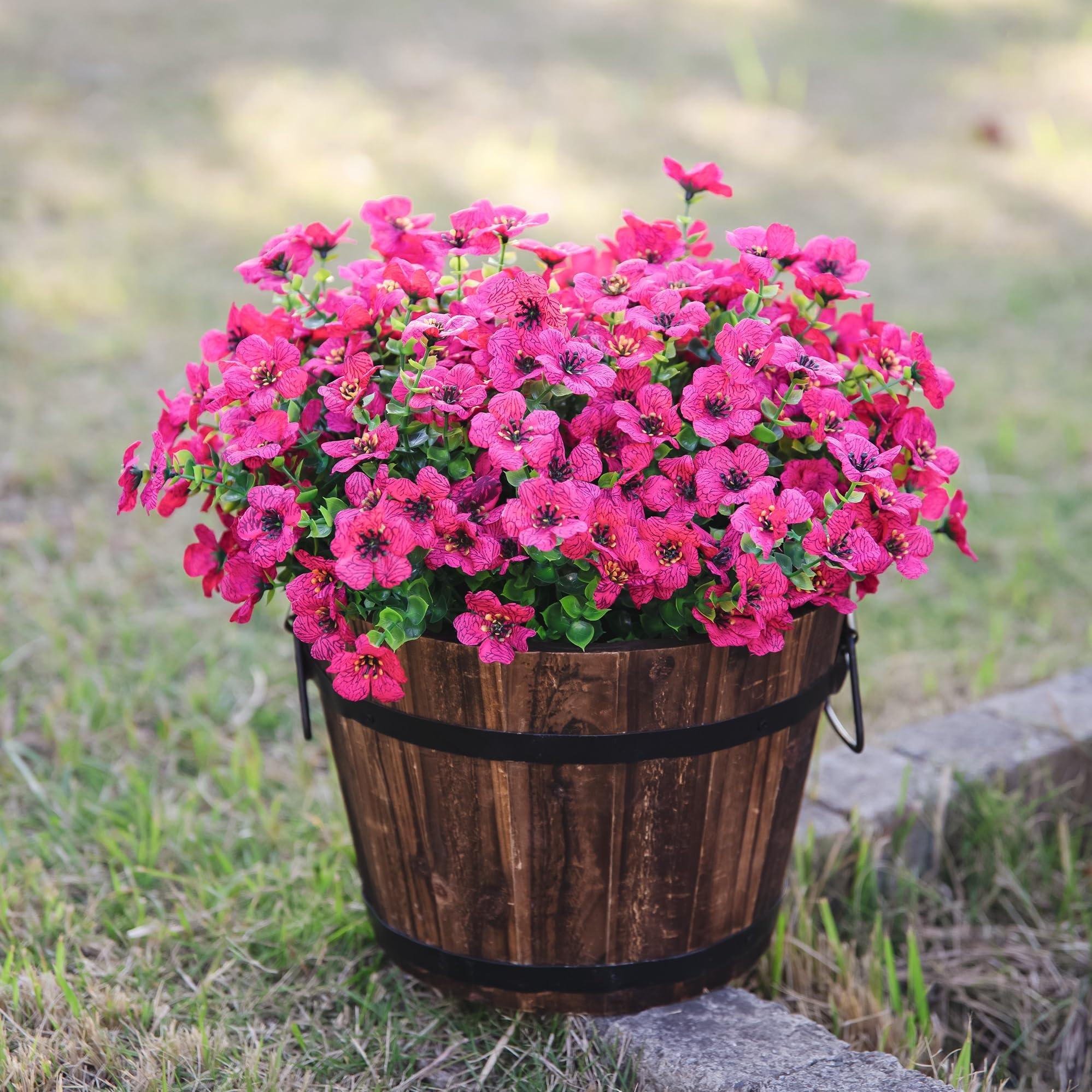 14&quot; Silk Daisy with Eucalyptus 12 Bundles in Rose Red - HyeFlora