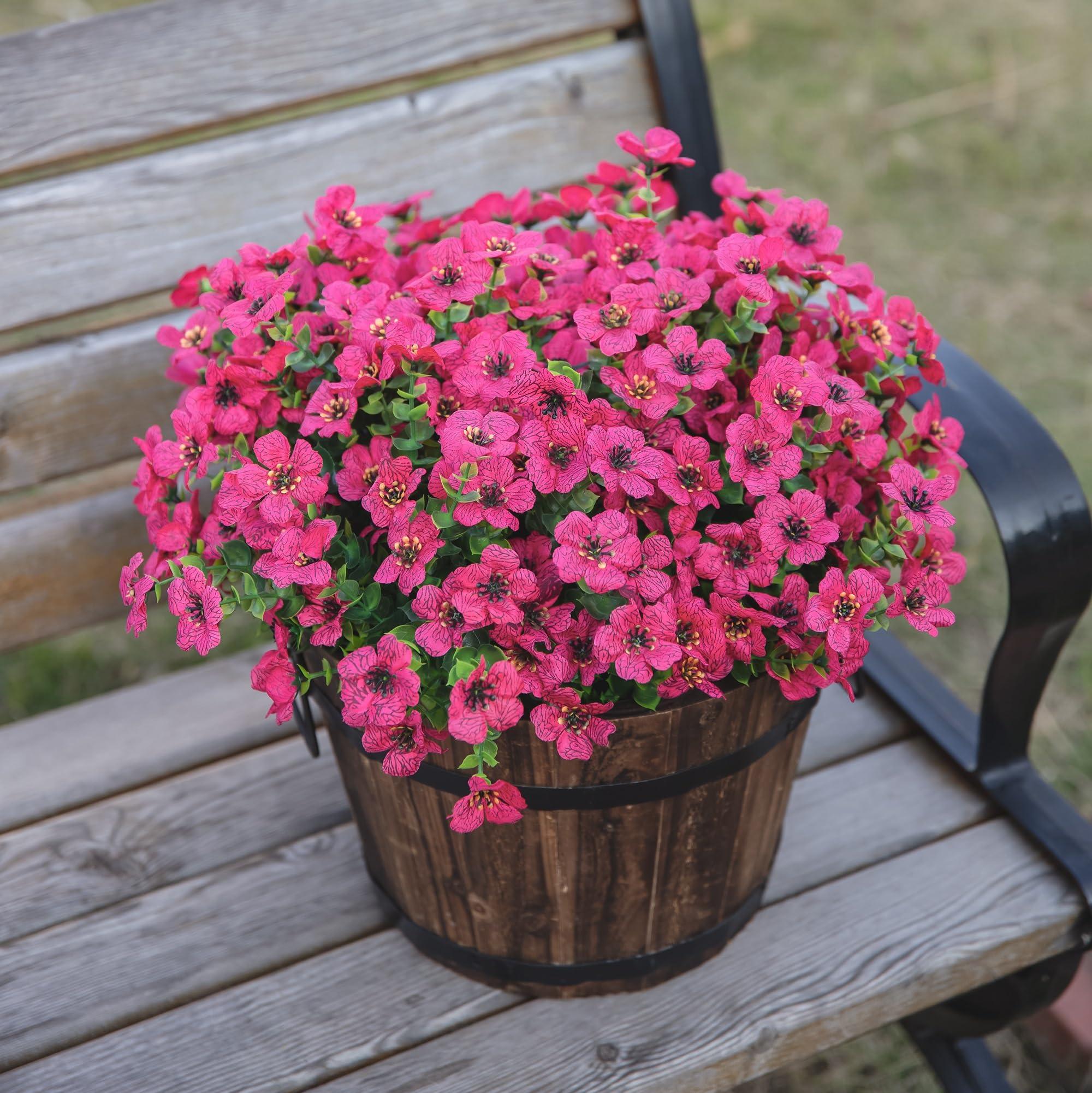 14&quot; Silk Daisy with Eucalyptus 12 Bundles in Rose Red - HyeFlora