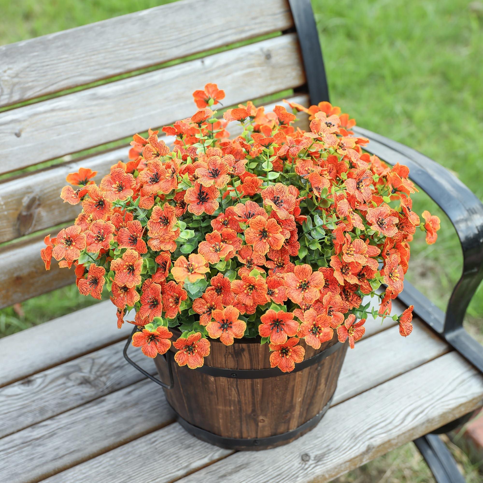 14&quot; Silk Daisy with Eucalyptus 12 Bundles- Orange - HyeFlora