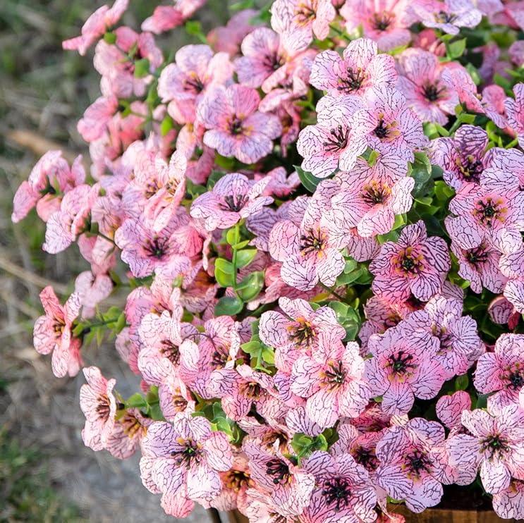 14&quot; Artificial Daisy Mums With Eucalyptus Stems - Pink Flowers 