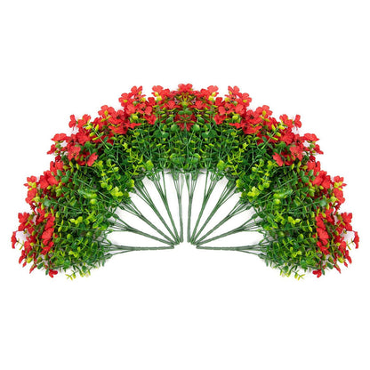 14&quot; Silk Daisy with Eucalyptus 12 Bundles- Red - HyeFlora