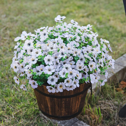 14&quot; Silk Daisy with Eucalyptus 12 Bundles- White - HyeFlora