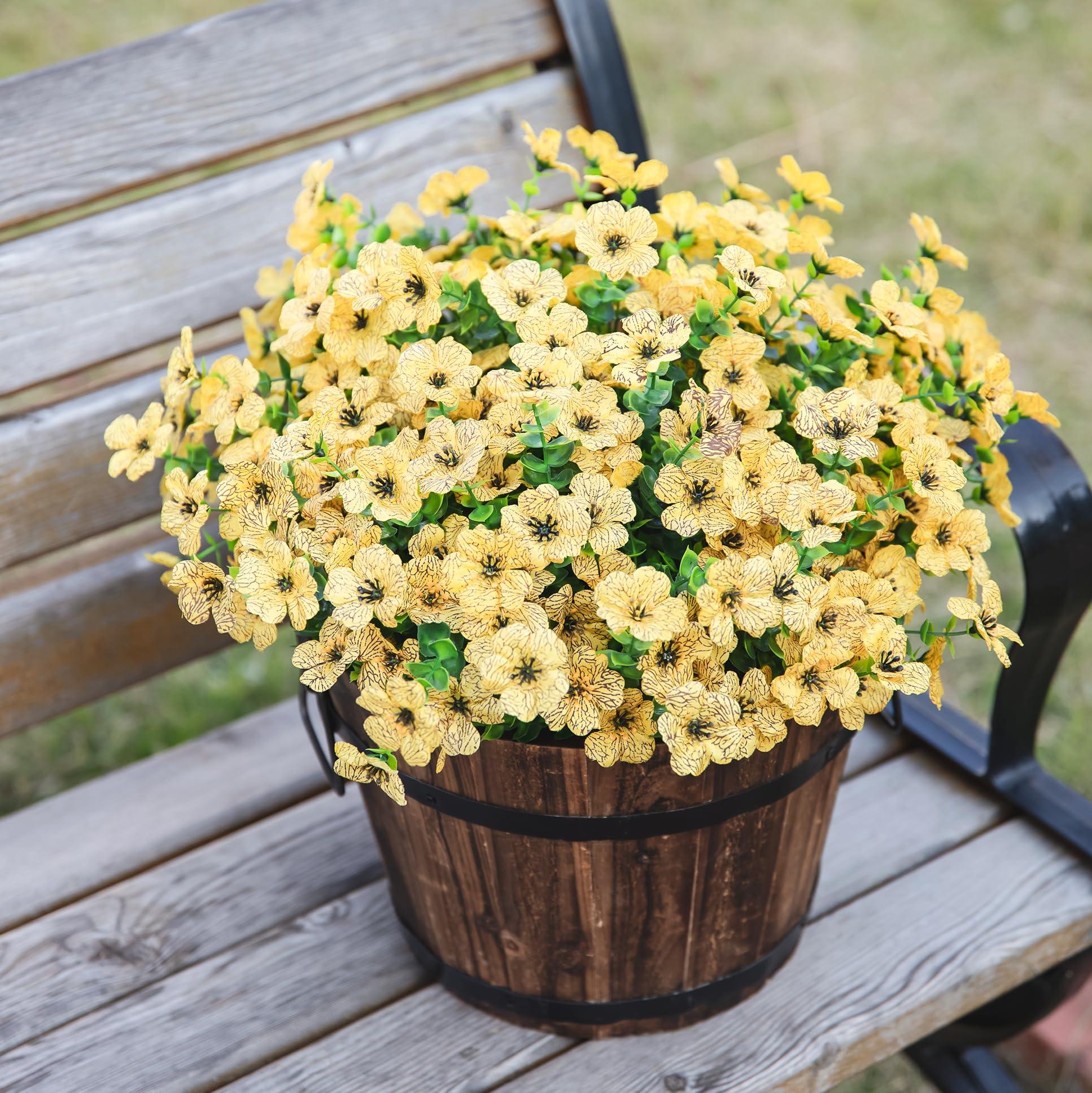 14&quot; Silk Daisy with Eucalyptus 12 Bundles- Yellow - HyeFlora