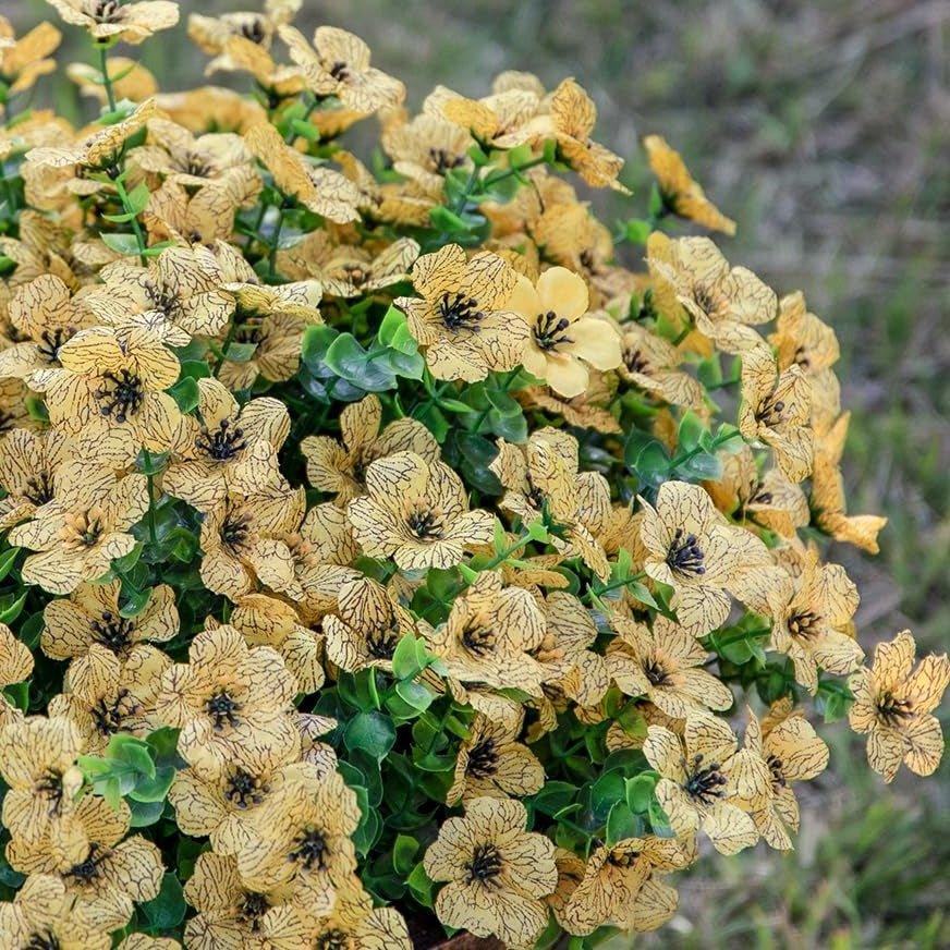 14&quot; Silk Daisy with Eucalyptus 12 Bundles- Yellow - HyeFlora