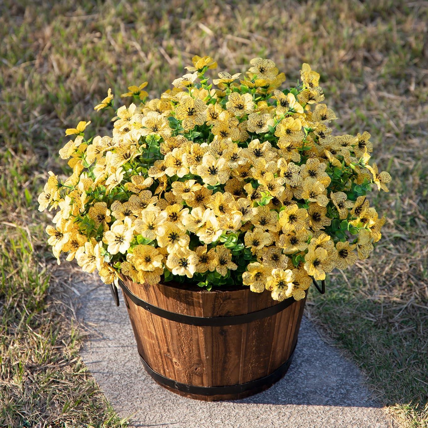 14&quot; Silk Daisy with Eucalyptus 12 Bundles- Yellow - HyeFlora