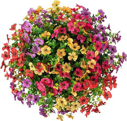 16&quot; Artificial Daisy Mums with Hanging Basket- 4 Mix Color - HyeFlora