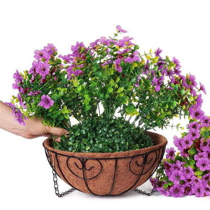 16&quot; Artificial Daisy Mums with Hanging Basket- Purple - HyeFlora