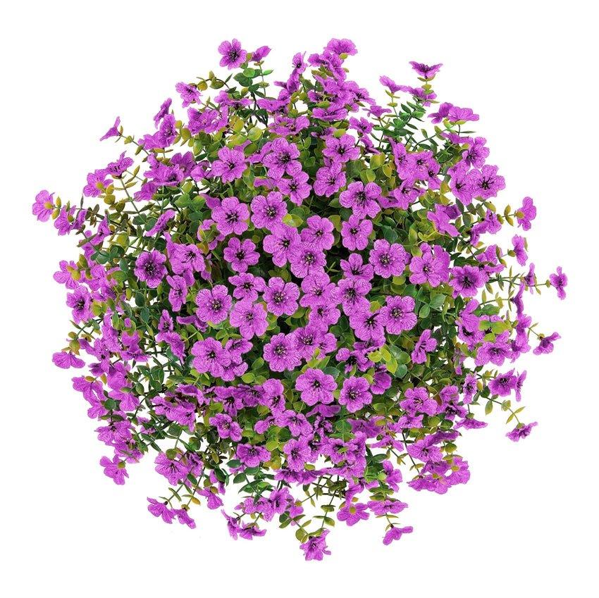 16&quot; Artificial Daisy Mums with Hanging Basket- Purple - HyeFlora