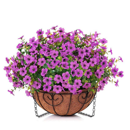 16&quot; Artificial Daisy Mums with Hanging Basket- Purple - HyeFlora