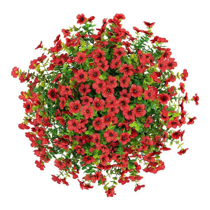 16&quot; Artificial Daisy Mums with Hanging Basket- Red - HyeFlora