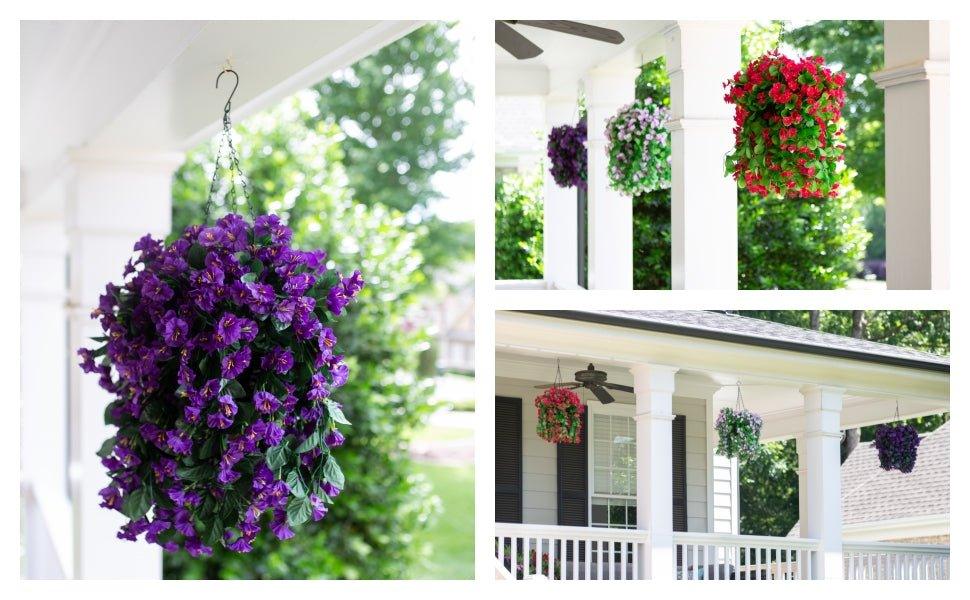 19&quot; Faux Silk Morning Glory Vines 2PCS - Purple - HyeFlora