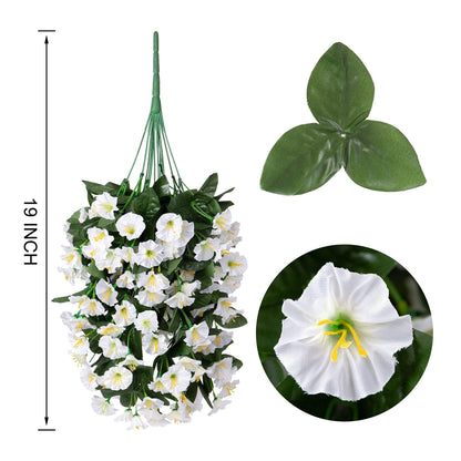 19&quot;Faux Silk Morning Glory Vines 2PCS - White - HyeFlora