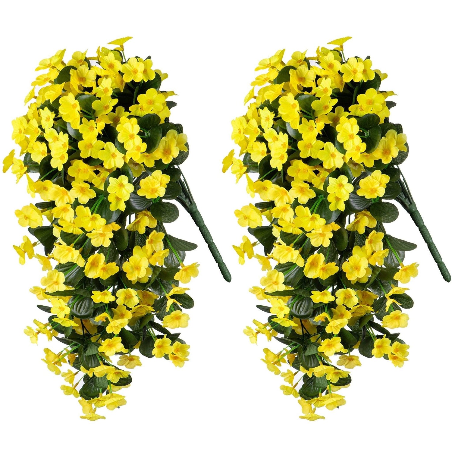 19&quot; Faux Silk Orchid Vines 2PCS - Yellow - HyeFlora