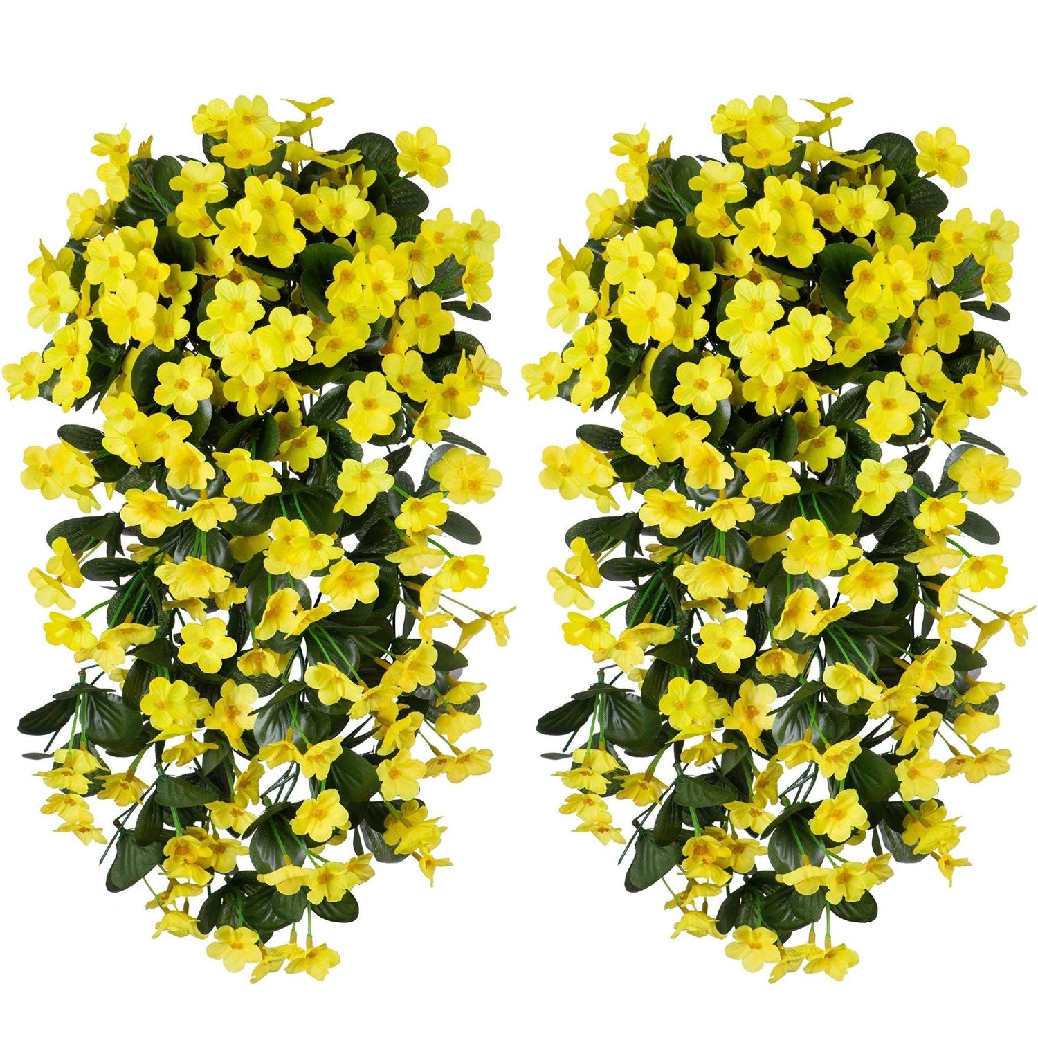 19&quot; Faux Silk Orchid Vines 2PCS - Yellow - HyeFlora