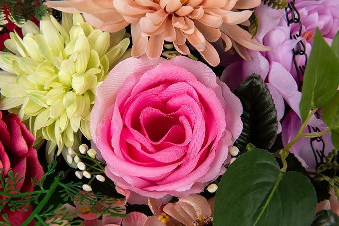 20&quot; Fully Assembled Silk Rose Peony Arrangement - Pink Mix - HyeFlora