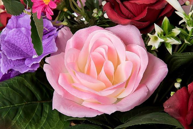 20&quot; Fully Assembled Silk Rose Peony Arrangement - Pink Mix - HyeFlora